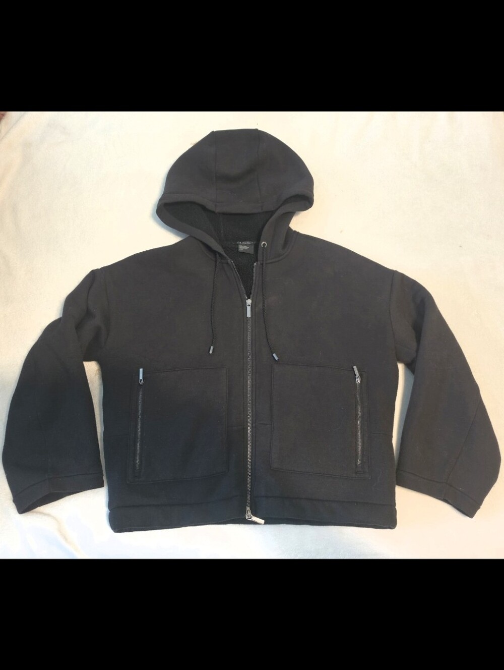 Armani Exchange Black Zip-Up Hooded Jacket